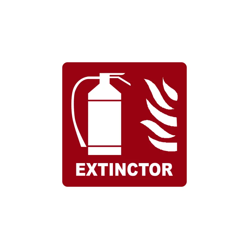 Extinctor, autocolant, dimensiune 90x90 mm, model 046